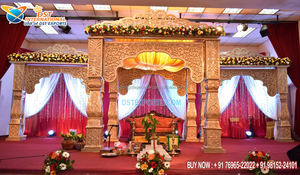 Conjunto de Mandap DE BODA Maharani, decoración de boda asiática de lujo, acabado blanco - Product Image 4