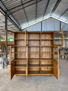 Muebles contemporáneos Gabinete de madera de teca maciza Hutch Gabinete de exhibición Gabinetes de almacenamiento Armario de cocina para comedor Dormitorio - Product Image 6