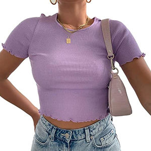 LimSlim Fit-camisetas de cuello redondo para mujer, material de mezcla de algodón elástico, transpirable y agradable a la piel - Product Image 3