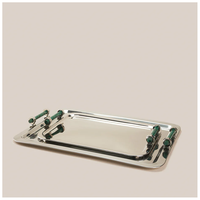 Plateaux en métal de luxe modernes et élégants, taille et forme personnalisées, écologiques, faits à la main, artisanaux, durables, de haute qualité, pour le Ramadan et les mariages
