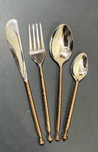 NEW Modern High Class Hotel Dinnerware Brass Knife Fork <b>Spoon</b> Vintage Wedding <b>Gold</b> Cutlery Reusable <b>Spoon</b> & Fork Slim Handle - Product Image 2