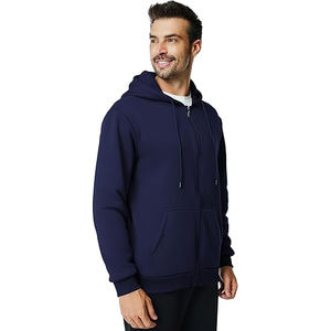 Sweatshirts à capuche zippés pour hommes, mode 2025, tendance OEM, sweatshirts personnalisés à fermeture éclair, vêtements de sport en coton décontractés, sweats à capuche en vrac - Product Image 3