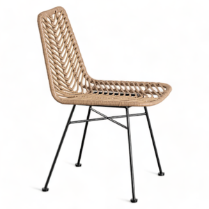 Chaise de salle à manger moderne de haute qualité en rotin avec acier enduit de poudre pour salle à manger ou meubles de cuisine - Product Image 3