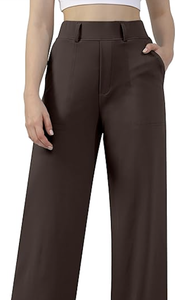 Pantalones de Vestir Casuales de Negocios para Mujer, de Pierna Ancha, Corte Recto, con Bolsillos, Venta al por Mayor Directa de Fábrica - Product Image 6