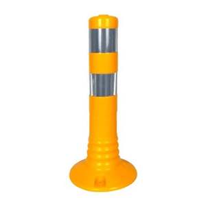 Juego de 10 Postes Delimitadores Flexibles Amarillos de 45 x 8 cm con Cinta Reflectante de PVC para Seguridad Vial y de Tráfico - Product Image 3