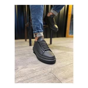 Chaussure de marche de fitness décontractée 421 noire avec semelle noire pour hommes 100% coton talons bas - Product Image 3