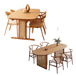 Juego de mesa de comedor de madera con precio al por mayor, juego de comedor 4-6 para restaurante y muebles de comedor, producto de alta calidad - Product Image 5