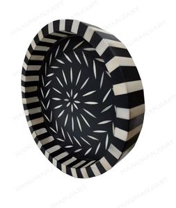 Plateau en incrustation d'os élégant avec poignées pour thé servant salon utilisation cadeau de mariage et décoration de chambre d'hôtel - Product Image 3