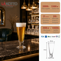 Verre à bière transparent LAKOTTO de qualité restaurant, 400 ml, corps en forme de V, pour buffet et service de traiteur, verrerie, fabricant de logo OEM