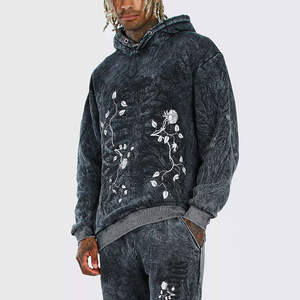 OEM Manufacturer <b>Applique</b> Embroidery And Acid Wash Heavy Weight Low Price Tracksuit Cotton Premium Quality tracksuit - Product Image 4