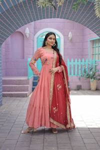Robe Anarkali en coton pakistanais, Salwar Kameez, robe de soirée, costumes Anarkali, robes Salwar Kameez pour femmes, robes indiennes - Product Image 2