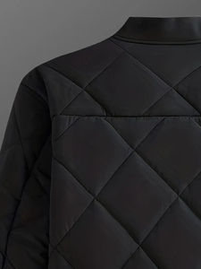 แจ็กเก็ตบอมเบอร์หนังสีดำสำหรับผู้ชายเสื้อแจ็คเก็ตซาฟารีปรับแต่งได้มีซิปปิดผ้ากันน้ำได้สำหรับโยคะ - Product Image 3