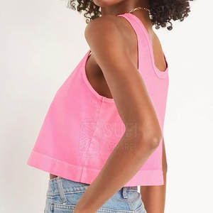 Top Corto sin Mangas con Cuello Redondo para Mujer, Tejido con Logotipo Frontal, Cómodo y Transpirable - Product Image 4