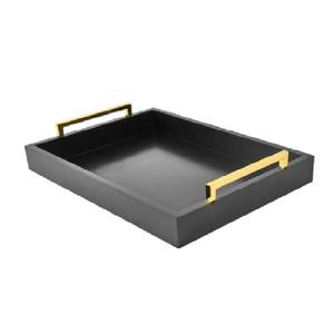 Plateau de service décoratif avec poignées, plateau ottoman pour salon, salle de bain, extérieur - Product Image 2