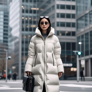 เสื้อโค้ทบุขนยาวกันลมสำหรับสตรีทเสื้อนอกสำหรับฤดูหนาวเสื้อโค้ทบุนวมตัวยาว - Product Image 5