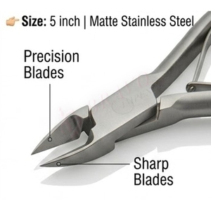 Professional Cuticle Nipper 5 Inch Stainless Steel Cuticle Nipper Silver Finish Manicure Pedicure <b>Nail</b> <b>Tool</b> - Product Image 2