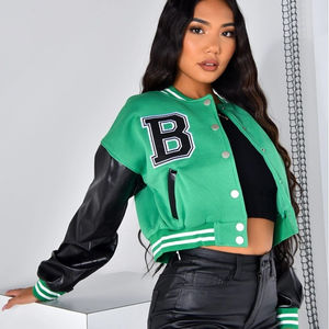 Haute qualité Logo personnalisé Varsity Letterman vestes grande taille femmes Varsity veste 100% laine corps en cuir manches Varsity vestes - Product Image 1