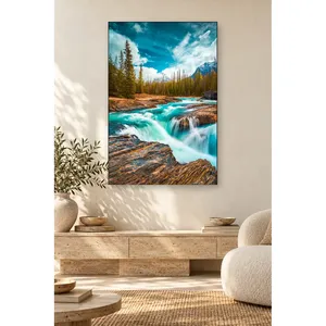 Stampa su tela della fiume turchese di Fida che scorre tra le rocce - Product Image 4