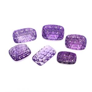 6ชิ้นอเมทิสต์แกะสลักพลอยอเมทิสต์น้ำผึ้งหวีแกะสลักลายพลอยอเมทิสต์แกะสลักจากธรรมชาติ - Product Image 2