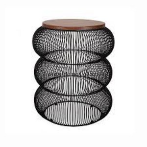 Varilla de hierro hecha con extremo de metal y mesa potable Color negro recubierto Diseñador hecho a mano Aspecto elegante en precios atractivos de la India - Product Image 1