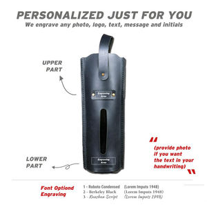 Premium Durable Genuine Leather Luxury Wine Basket <b>Personalized</b> Logo Protective Waterproof Dustproof <b>Gift</b> <b>Bag</b> Customized Colors - Product Image 3