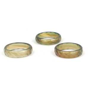 Anillo de Ágata Facetada Verde Caqui, Elegante Anillo Geométrico con Incrustaciones de Jade Chapado en Oro de 18K, Joyería de Regalo Ortodoxa - Product Image 5