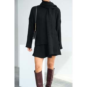 Black Scarf Skirt Set - Product Image 1