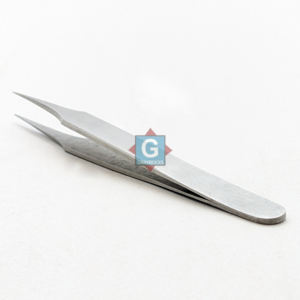 Pinces à épiler en acier inoxydable pour extensions de cils - Pointe lisse durable, couleur et logo personnalisables - Product Image 1