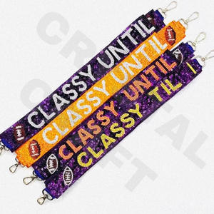 CRYSTAL CRAFT Sangle de sac à main en perles de verre élégantes, couleur personnalisée, style indien, taille personnalisée, logo personnalisé accepté, modèle d'usage quotidien 2039 - Product Image 1