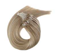 Extensions capillaires invisibles en cheveux humains Remy européens 12A, micro-anneaux, couleur personnalisée Balayage, double tirage, vente en gros