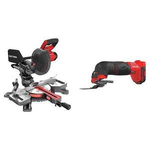 Sierra ingletadora deslizante V20 de 7-1/4 pulgadas con kit de herramienta oscilante y fuente de alimentación eléctrica para metal y madera, grado industrial, certificación GS, para bricolaje - Product Image 1