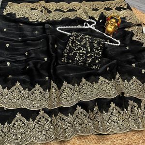 Heavy Soft Fandy Chiffon Silk Saree Para Boda nupcial exclusivo étnico fiesta Festival desgaste más vendido mujeres con blusa elegante - Product Image 5
