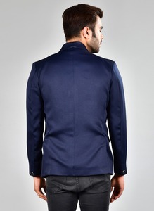 Blazer Azul Marino de Lujo de Primera Calidad Inspirado en la Corte para Bodas, Recepciones y Eventos Nocturnos Disponible para Exportación - Product Image 3