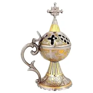 Qualità affidabile Heavy Duty personalizzato bruciatore di incenso in ottone per un buon odore argento e oro di lusso incenso Dani per il matrimonio