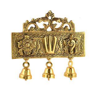 Gold-Plated Metal Tirupati Balaji <b>Sign</b> Welded Tableware for Thanksgiving Home Decor & Gifting - Product Image 1