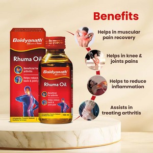 Huile ayurvédique Baidyanath Rhuma 100 ml pour massage, efficace pour soulager les douleurs aux genoux et aux articulations - Product Image 6