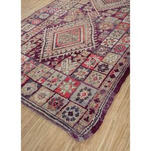 Alfombras de Lana Anudadas a Mano Nuray, Patrón Geométrico Rosa y Morado para Decoración de Sala de Estar o Auto, Tamaño 9x12 -Pae-4597 - Product Image 2