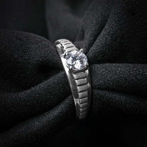 NOVAMART Fine <b>Men's</b> <b>Ring</b> 925 Sterling Silver with Rhodium Plating Bezel <b>Set</b> Diamond and Pearl Cute Style Step Band Wholesale Exp - Product Image 3