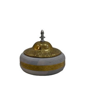 Calentador de alimentos redondo de acero inoxidable dorado hecho a mano de alta calidad, olla caliente con diseño de lujo y tapas de vidrio, los más vendidos - Product Image 6