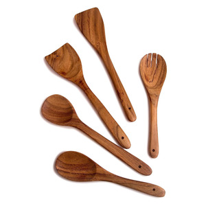 Venta superior espátula de madera para hornear pasteles utensilios de cocina sostenibles utensilios para hornear espátulas de madera - Product Image 4