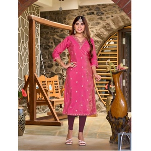 Roman Shimmer Super Quality Fabric Bordado Work Kurti Best Design Collection By Maruti Fashion - Product Image 1