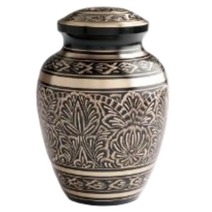 Urnes souvenirs de crémation en laiton de haute qualité avec gravure couleur or et noir Mini urnes souvenirs finies pour cendres humaines - Product Image 1