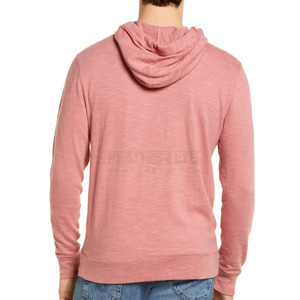 Sweat à capuche pour homme léger avec logo personnalisé OEM Matériau uni en coton surdimensionné teint à motifs pour l'hiver Taux de vente entier - Product Image 2