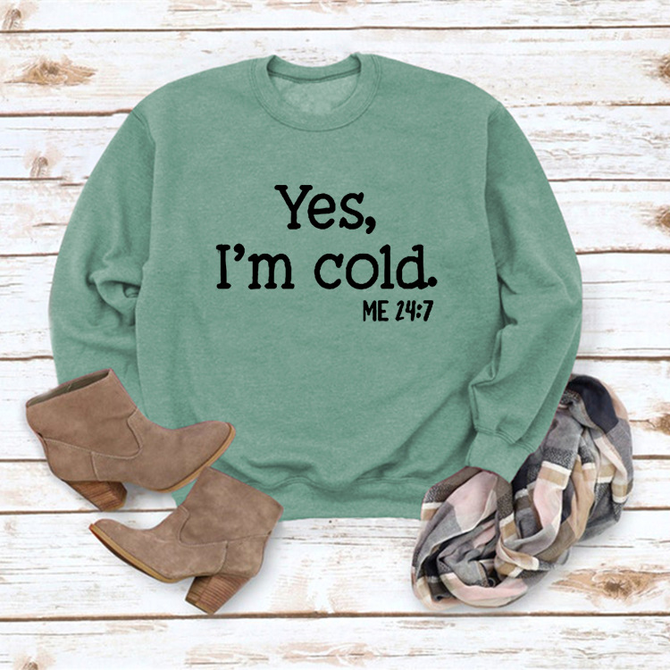 Light green sweatshirt (black font)