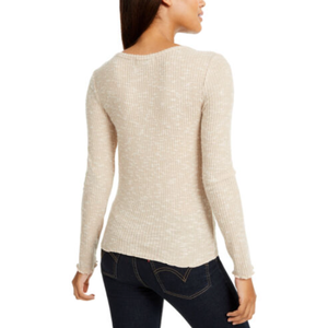 Cardigan Junior Crave Fame in Maglia a Coste, Beige, Taglia L, con Decorazione a Bottoni, Stile Casual Invernale - Product Image 2