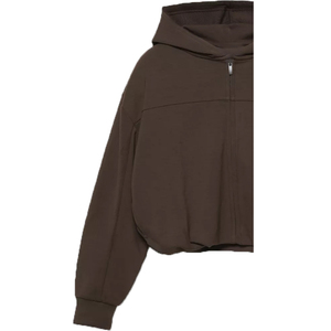 Vestido Sudadera de Invierno Personalizado para Mujer, 100% Algodón, 360g, Ecológico, Transpirable, Resistente al Viento, Bordado en Relieve, Color Marrón - Product Image 6