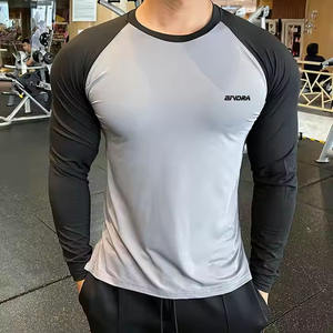 Nueva Camiseta deportiva transpirable con cuello redondo y camiseta de secado rápido para gimnasio para hombres Crew Fitness - Product Image 5