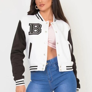 Haute qualité hiver femmes extérieur respirant OEM personnalisé poisson cuir Baseball Varsity veste coton doublure nouveau Design vente - Product Image 6