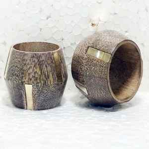 Porte-anneau de serviette de forme ronde fait à la main matériel en bois décoratif pour mariage Restaurant Table décoration coffrets cadeaux nouveau modèle - Product Image 5