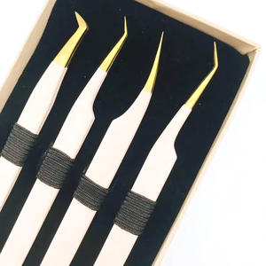 Gratis Personalizar Logo Extensión de pestañas Volumen Pinzas de pestañas fabricantes Maquillaje Pinzas de acero inoxidable - Product Image 6